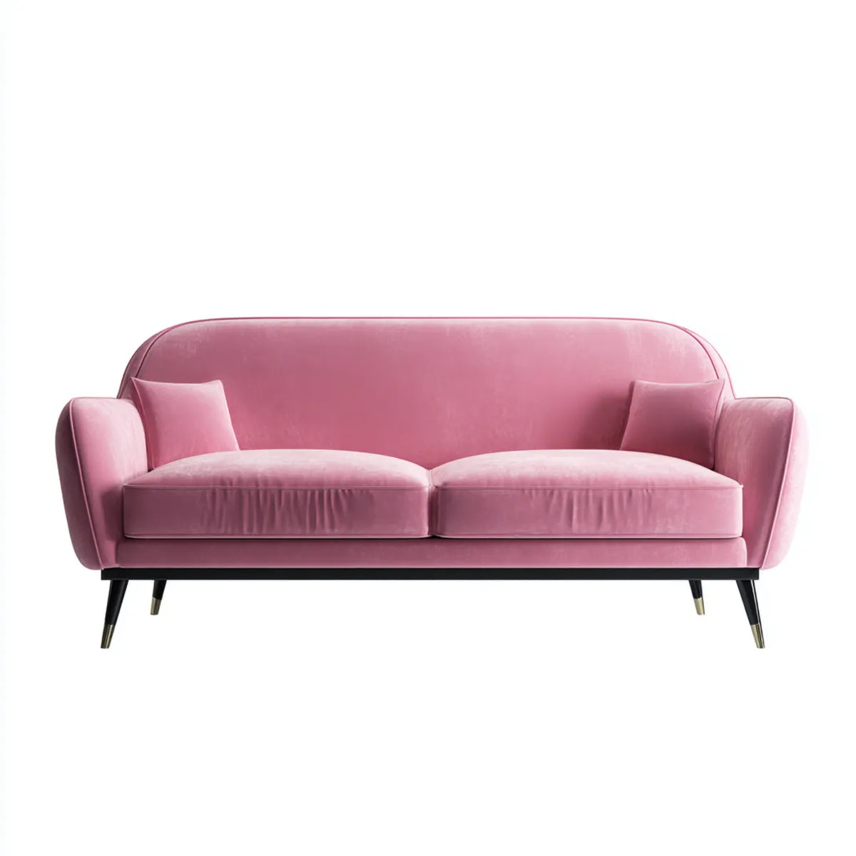 2-Sitzer Sofa Rosa 190 x 85 x 82 cm Polyester-Samt Rechteckig