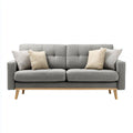 3-Sitzer Sofa Grau 200 x 85 x 86 cm Polyester Rechteckig