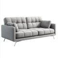 3-Sitzer Sofa Grau 220 x 90 x 88 cm Polyesterbezug mit Schaumstoffpolsterung Rechteckig