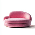 2-Sitzer Sofa Rosa 160 x 90 x 75 cm Polyester-Samt abgerundete Form