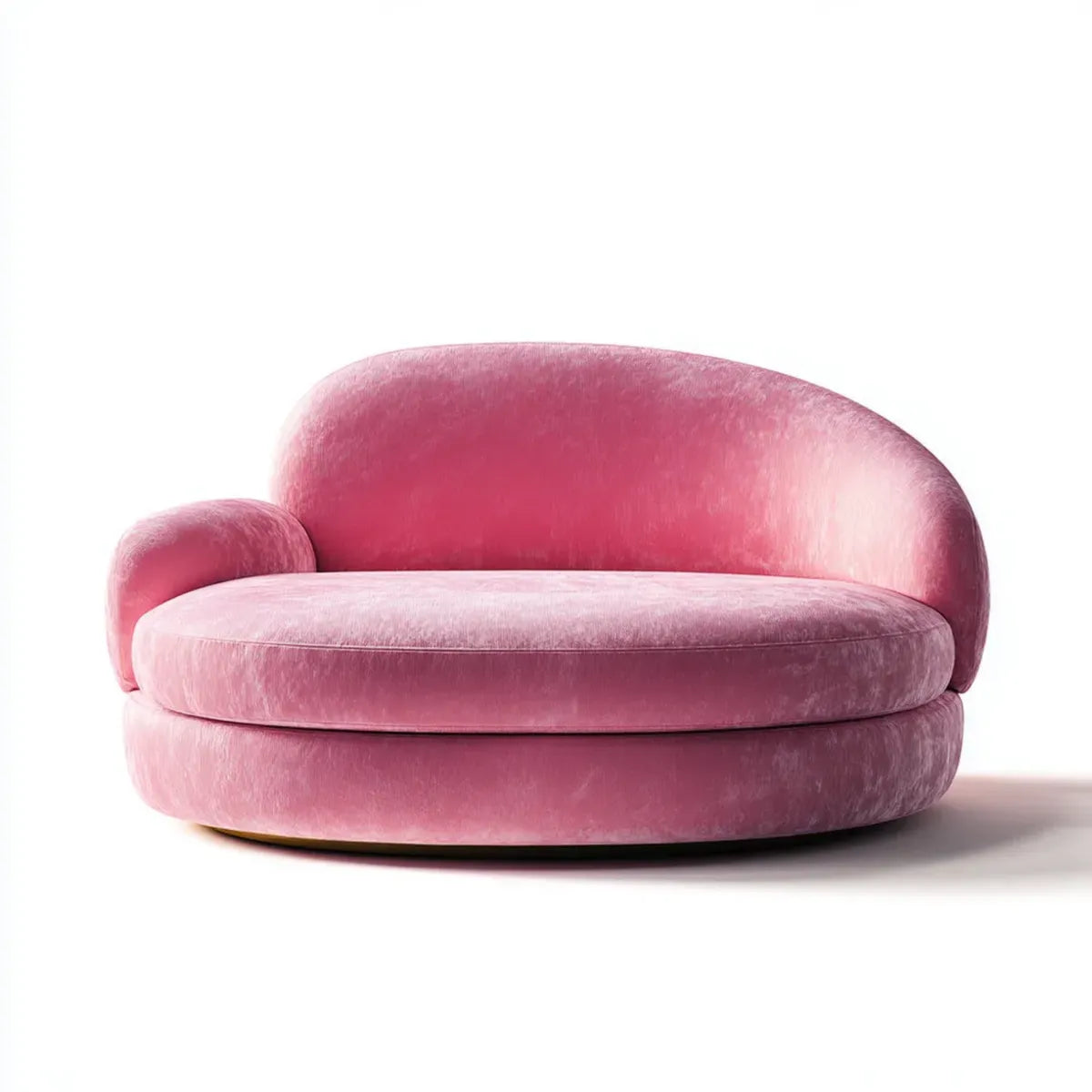 2-Sitzer Sofa Rosa 160 x 90 x 75 cm Polyester-Samt abgerundete Form
