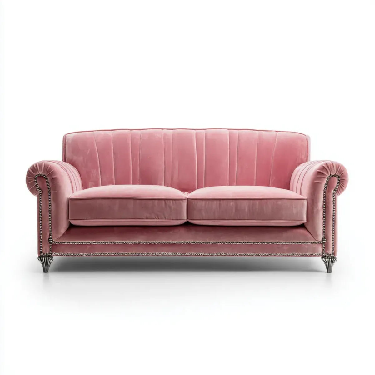 2-Sitzer Sofa Rosa 170 x 85 x 82 cm Polyester-Samt Gerade Form