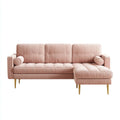 Ecksofa mit Recamiere Rosa 230 x 150 x 85 cm Cordbezug Polyester