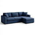 Ecksofa mit Recamiere rechts Dunkelblau 245 x 160 x 85 cm Polyester Rechteckig