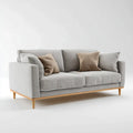 3-Sitzer Sofa Hellgrau 210 x 90 x 85 cm Polyesterbezug Massivholzfüße Rechteckig