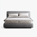Doppelbett Polsterbett Grau 180 x 200 cm Polyester Rechteckig