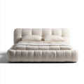 Polsterbett Doppelbett Creme 180 x 200 cm Polyester-Bouclé Rechteckig