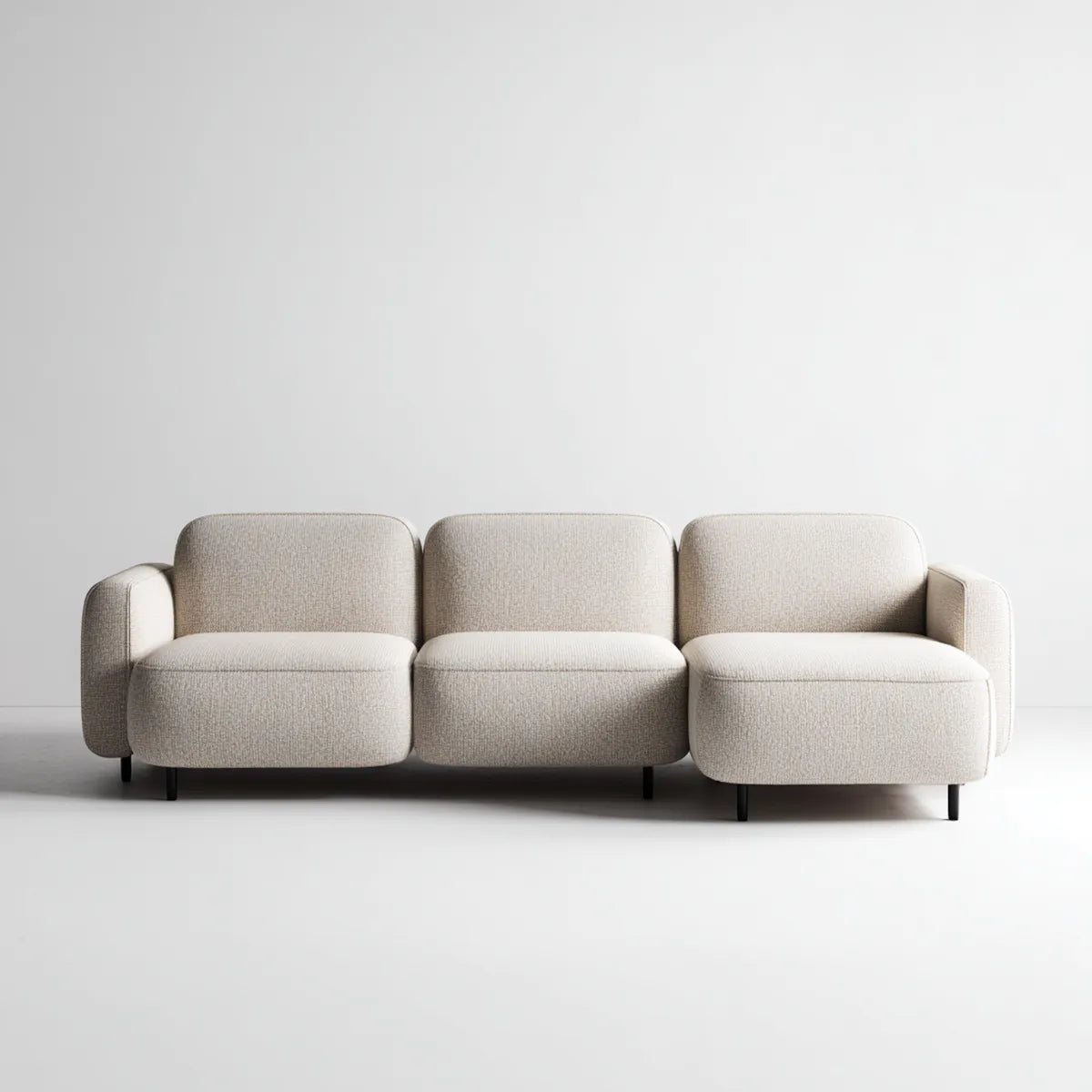 3-Sitzer Sofa Beige 240 x 90 x 78 cm mit Polyesterbezug rechteckig