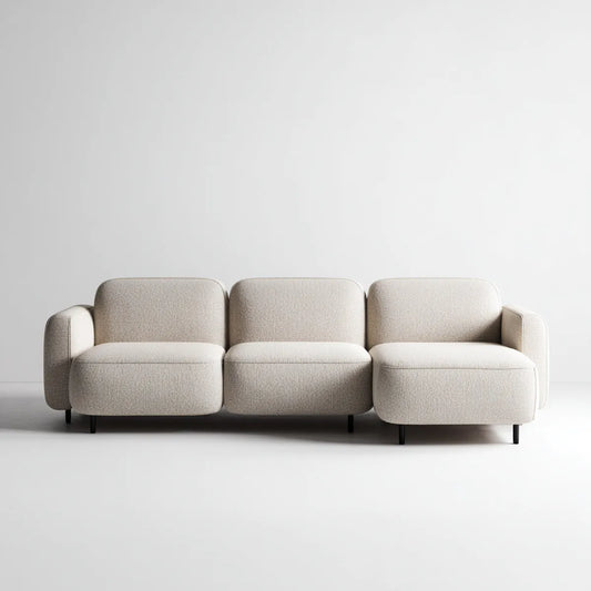 3-Sitzer Sofa Beige 240 x 90 x 78 cm mit Polyesterbezug rechteckig