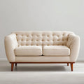 Zweisitzer Sofa Creme 160 x 88 x 86 cm Polyester Rechteckig