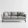 3-Sitzer Sofa Hellgrau 210 x 88 x 86 cm mit Bouclé-Polyesterbezug und schwarzen Stahlfüßen