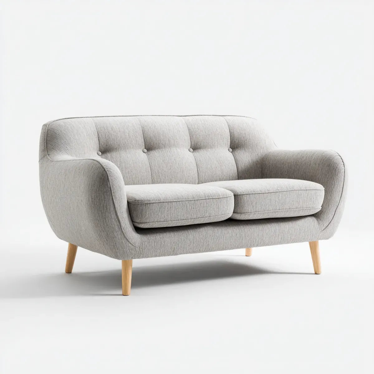 2-Sitzer Sofa Grau 150 x 80 x 82 cm Polyester mit Schaumstoffpolsterung gerade