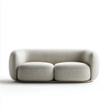 2-Sitzer Sofa Hellgrau 180 x 88 x 72 cm mit Polyesterbezug und abgerundeter Form