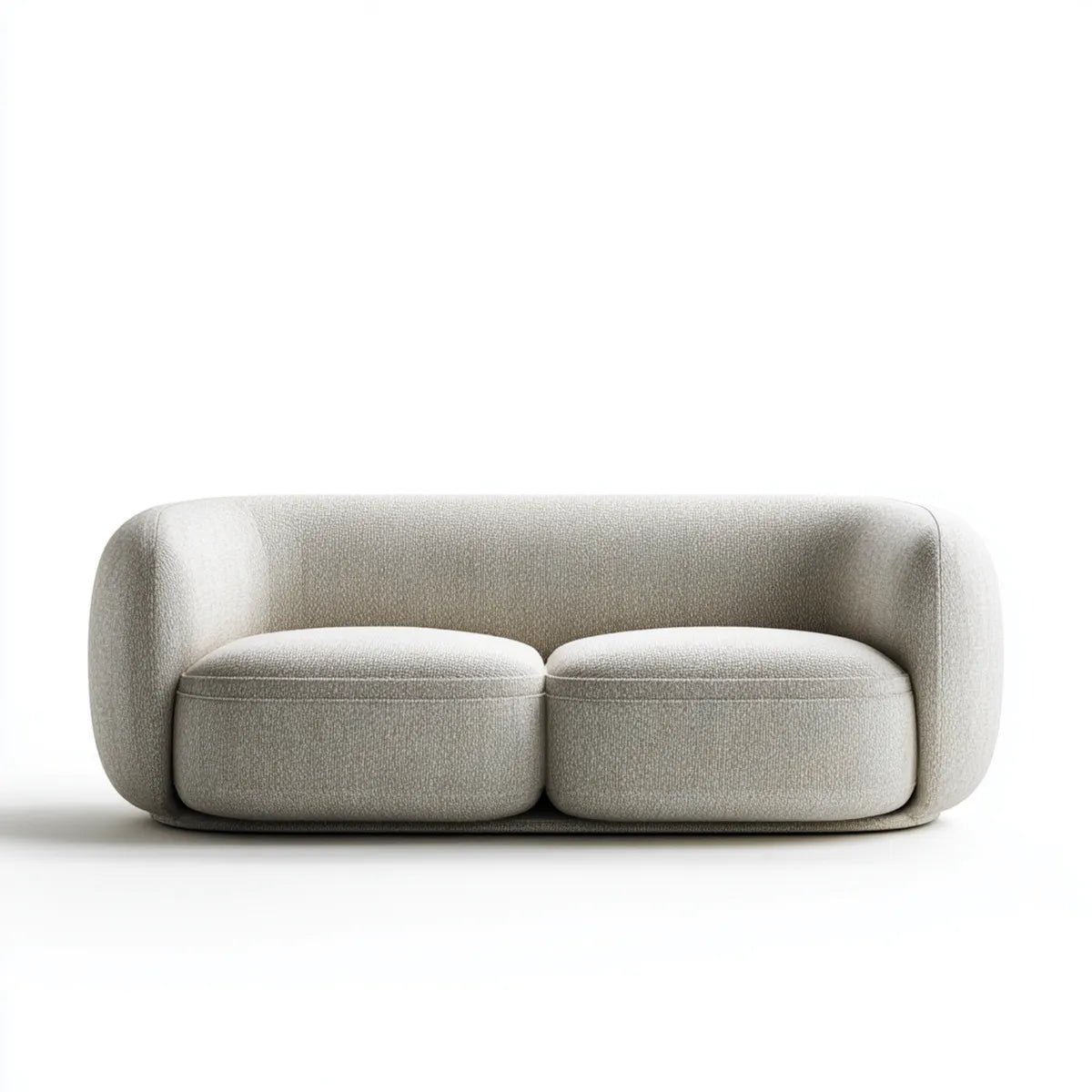 2-Sitzer Sofa Hellgrau 180 x 88 x 72 cm mit Polyesterbezug und abgerundeter Form
