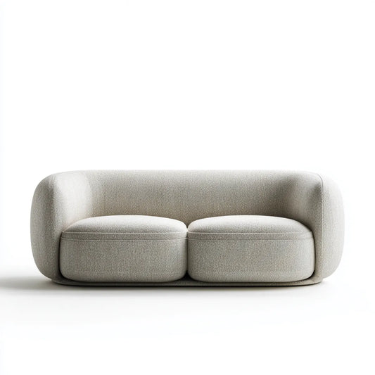 2-Sitzer Sofa Hellgrau 180 x 88 x 72 cm mit Polyesterbezug und abgerundeter Form